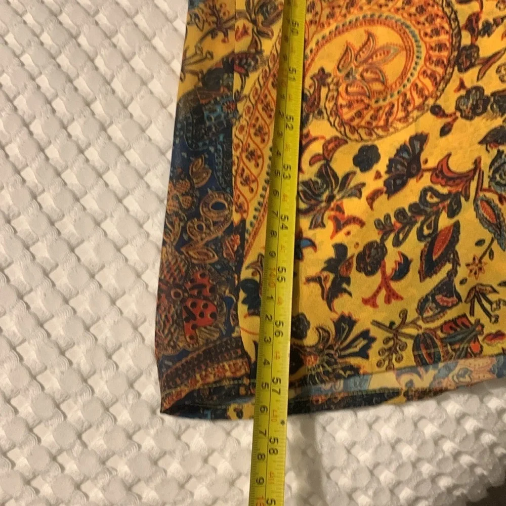 Anthropologie Ranna Gill Yellow Georgie Embroidered Paisley Jumpsuit NWT size 6 - Picture 13 of 15
